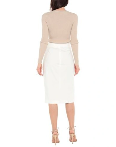 Shop Access Fashion Woman Midi Skirt White Size Xl Cotton, Polyester, Elastane