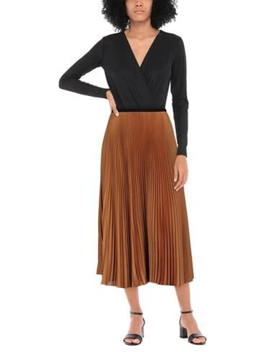 Shop Aishha 3/4 Length Skirts In Camel