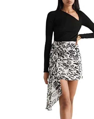 Shop Self-portrait Woman Mini Skirt White Size 8 Polyester