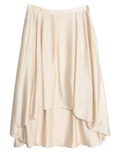 Shop Fabiana Filippi Woman Midi Skirt Ivory Size 6 Silk In White