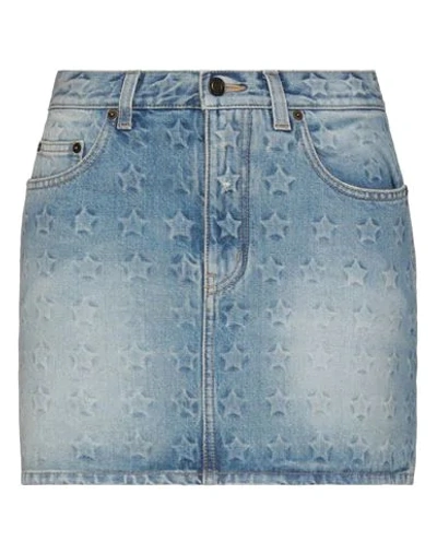 Shop Saint Laurent Denim Skirts In Blue