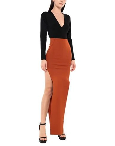 Shop Rick Owens Long Skirts In Rust