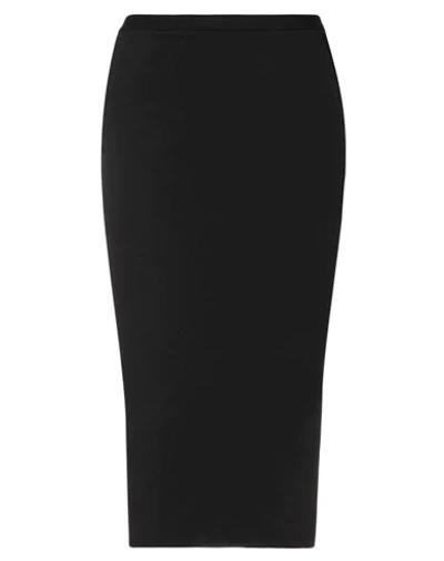 Rick Owens Midi Skirts In Black