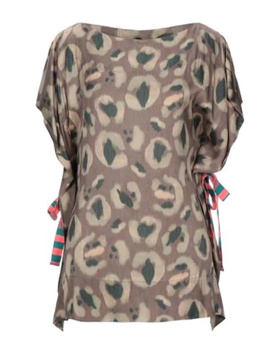Manila Grace Blouses In Grey