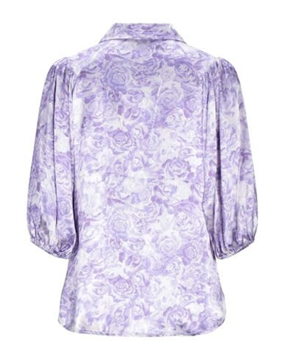 Shop Ganni Woman Shirt Lilac Size 8/10 Viscose In Purple