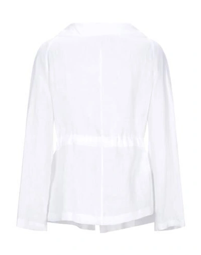 Shop Emporio Armani Woman Blazer White Size 10 Linen