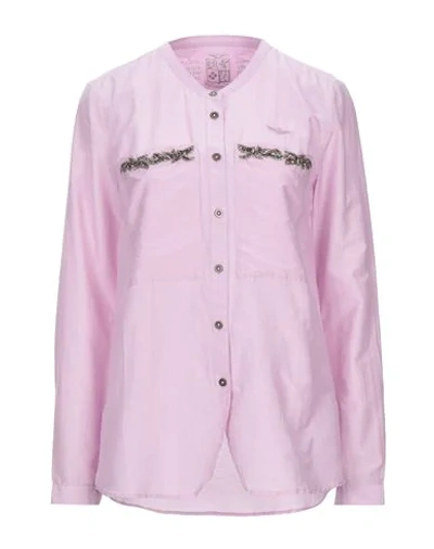 Shop Aeronautica Militare Shirts In Pastel Pink
