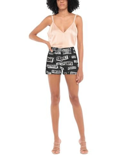 Moschino Printed Denim Shorts In Black