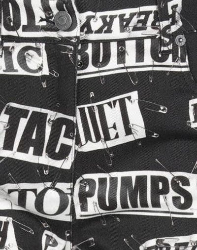 Moschino Printed Denim Shorts In Black