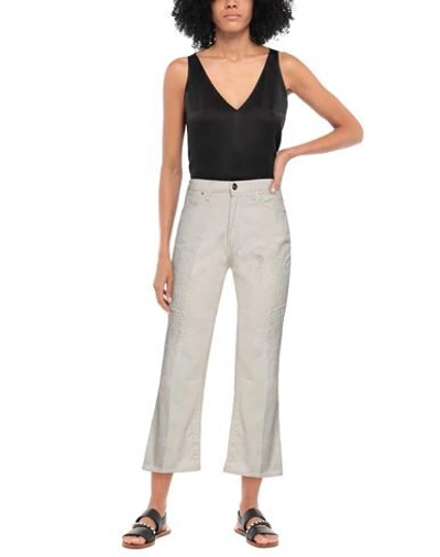 Shop 2w2m Denim Cropped In Ivory