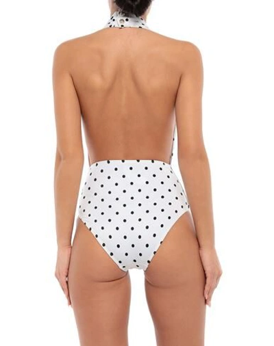 Shop Balmain Woman One-piece Swimsuit White Size 6 Polyamide, Elastane