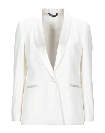 Shop Brian Dales Woman Blazer White Size 6 Polyester, Elastane