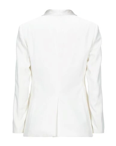 Shop Brian Dales Woman Blazer White Size 6 Polyester, Elastane