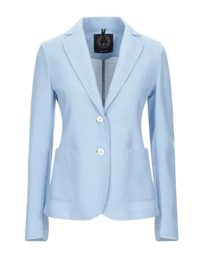 Shop T-jacket By Tonello Woman Blazer Sky Blue Size S Cotton