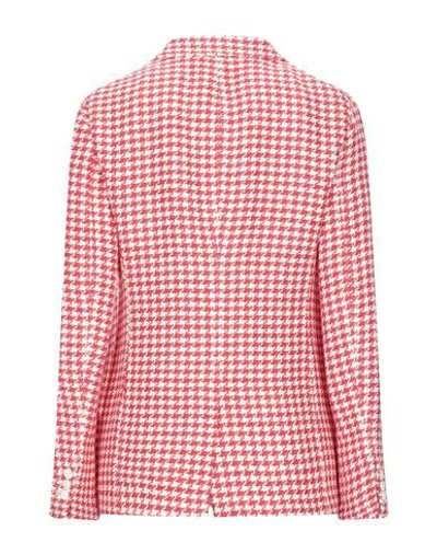 Shop T-jacket By Tonello Woman Blazer Red Size L Linen, Cotton, Polyester