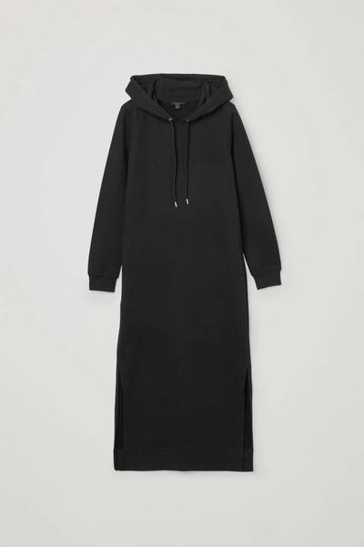 Shop Cos Hooded Sweatshirt Dress In Black