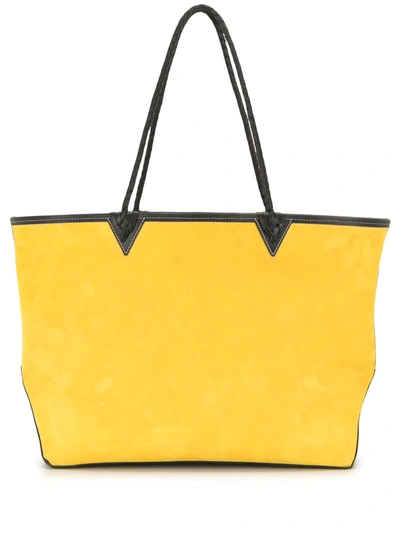 Shop Altuzarra Large Espadrille Reversible Shoulder Bag In Yellow