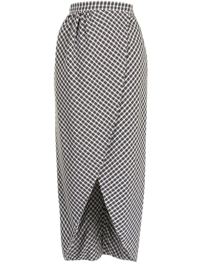Shop Altuzarra High-waisted Check-print Skirt In Black