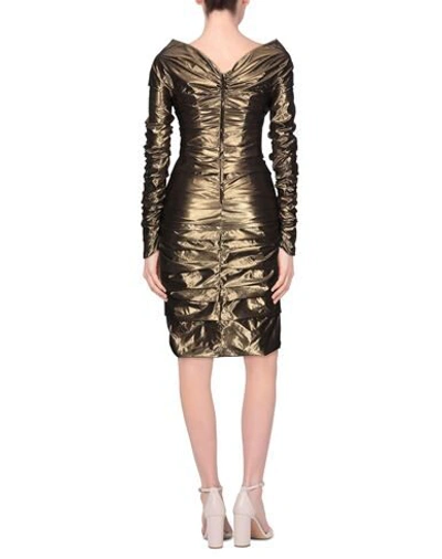 Shop Dolce & Gabbana Woman Midi Dress Khaki Size 10 Polyamide, Polyester, Elastane In Beige