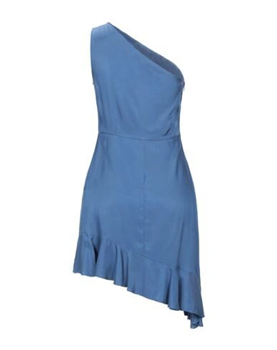 Shop Actualee Short Dresses In Slate Blue