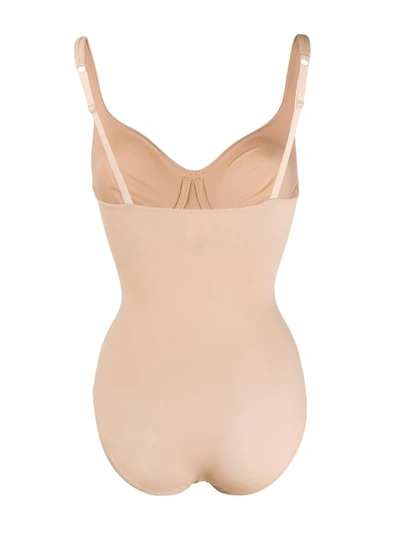 Shop Wolford Mat De Luxe Slim-fit Body In Neutrals