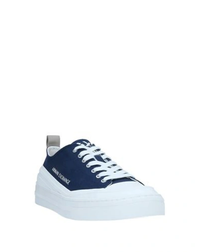 Shop Armani Exchange Man Sneakers Blue Size 7 Textile Fibers