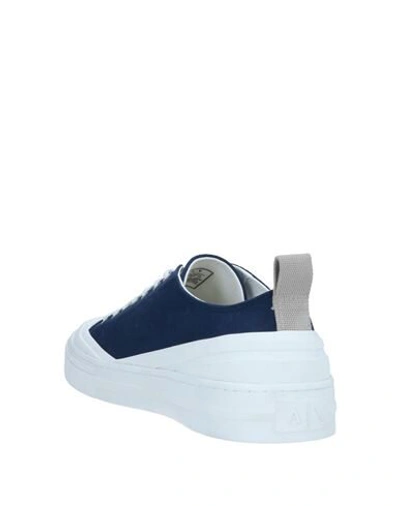 Shop Armani Exchange Man Sneakers Blue Size 7 Textile Fibers