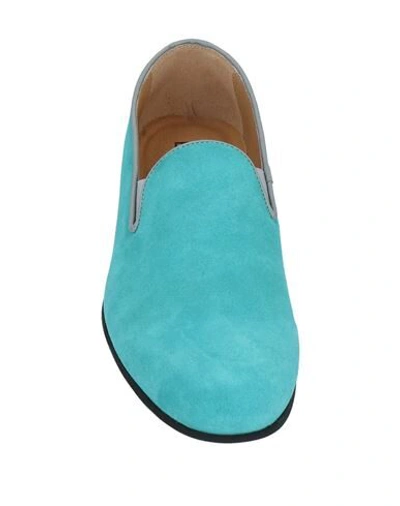 Shop Exibit Loafers In Turquoise