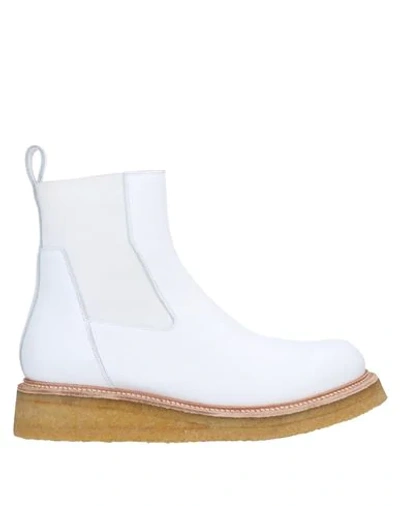 Shop Rick Owens Man Ankle Boots White Size 10 Soft Leather