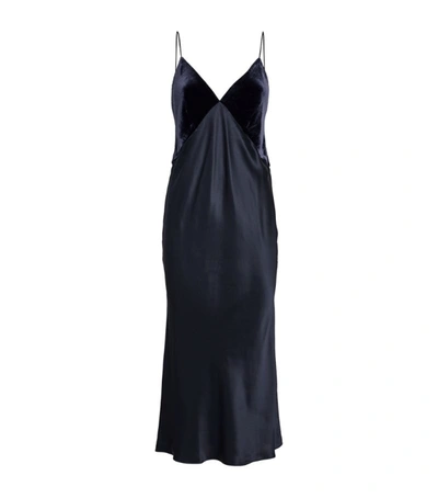 Shop Olivia Von Halle Silk-velvet Issa Slip Dress
