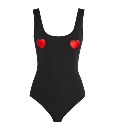 Shop Natasha Zinko Heart Appliqué Swimsuit