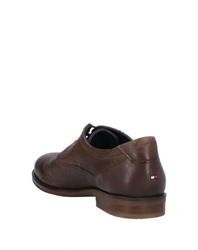 Shop Tommy Hilfiger Laced Shoes In Dark Brown
