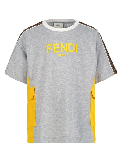 Shop Fendi Kids T-shirt For Boys In Grey