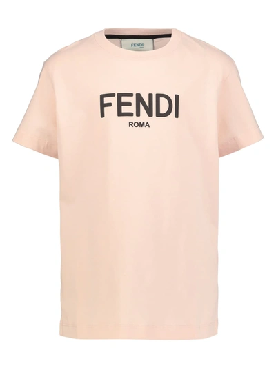 Shop Fendi Kids T-shirt For For Boys And For Girls In Rose