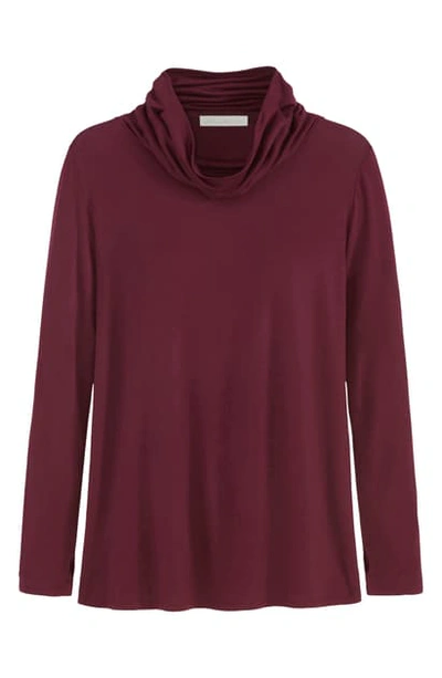 Shop Adyson Parker Cowl Neck Long Sleeve Top With Convertible Collar In Plum Juice