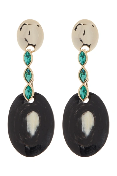 Shop Akola Marquise Crystal Oval Horn Drop Earrings In Black