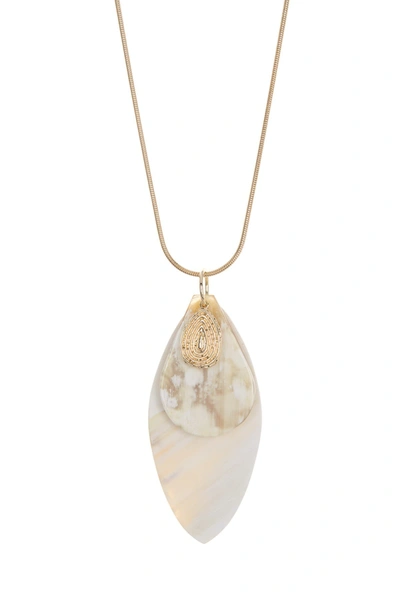 Shop Akola Layered Horn Pendant Necklace In Blonde