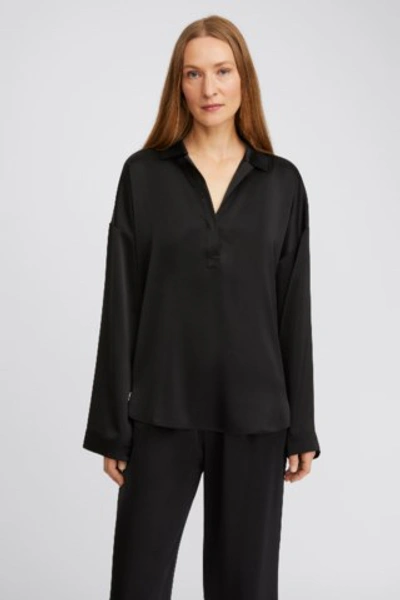 Shop Filippa K Lovisa Satin Shirt In Black