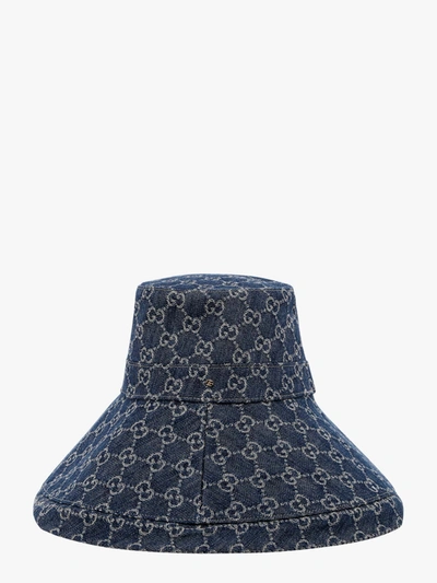 Gucci Monogram Denim Wide Brim Bucket Hat
