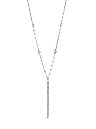 Shop Messika Women's Gatsby 18k White Gold & Diamond Bar Pendant Necklace