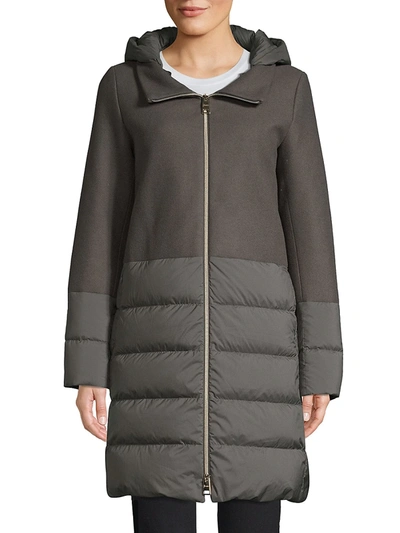 Shop Herno Women's Nuage Wool-blend Puff Down Jacket In Navy