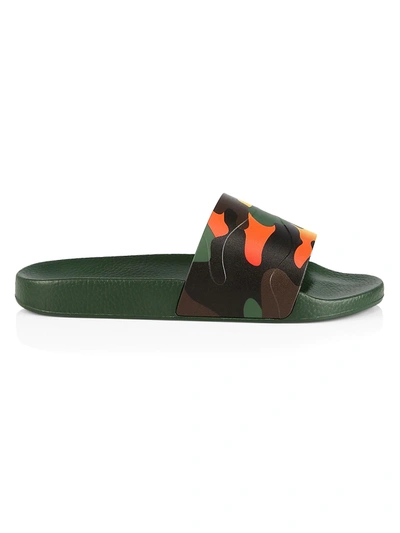 Shop Valentino Camouflage Slide Sandals In Camo Multi