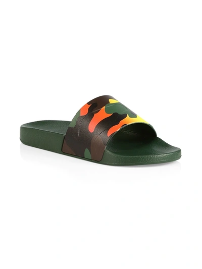 Shop Valentino Camouflage Slide Sandals In Camo Multi