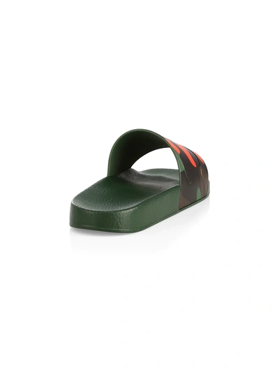 Shop Valentino Camouflage Slide Sandals In Camo Multi