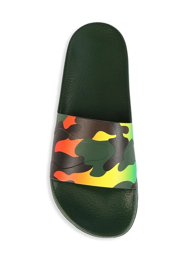 Shop Valentino Camouflage Slide Sandals In Camo Multi