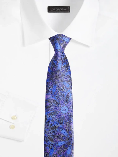 Shop Ermenegildo Zegna Quindici Floral Silk Tie In Navy