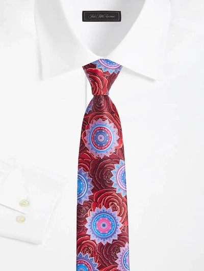 Shop Ermenegildo Zegna Floral Silk Tie In Red