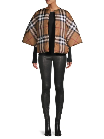 Shop Burberry Women's Giant Check Quilted Econyl® Cape In Neutral