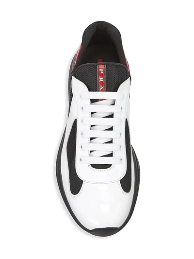 Shop Prada Men's America's Cup Bike Fabric Sneakers In Nero Rosso