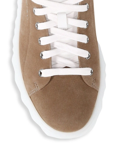 Shop Jimmy Choo Diamond Suede Sneakers In Brown